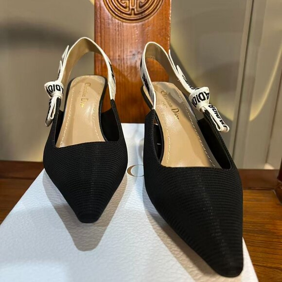 Dior J'Adior Black Velvet Slingback Pumps - Picture 5 of 10